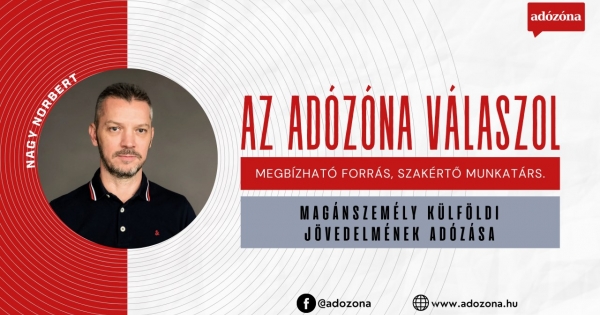 Az Adózóna válaszol: magánszemély külföldi jövedelmének adózása