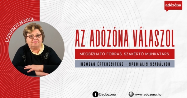Az Adózóna válaszol: ingóság értékesítése – speciális szabályok