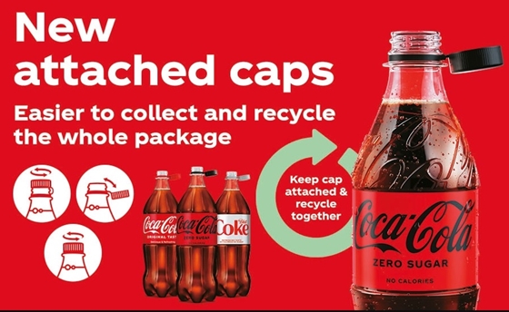 Leszedhetetlen kupakos palackkal állt elő a Coca-Cola