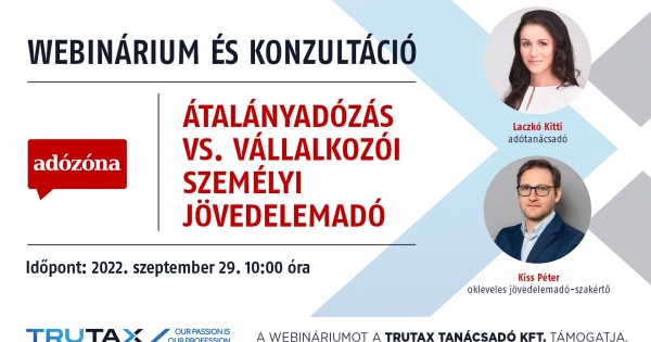 Átalányadózás vs. vállalkozói személyi jövedelemadó – webinárium