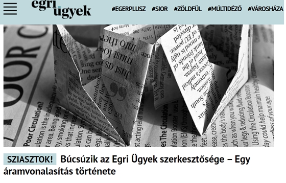Kirúgták Ungár Péterék egyik vidéki lapjának, az Egri Ügyeknek a szerkesztőségét