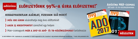 Nagyszerű ajánlat: 23 kreditpont és 2017-es HVG adó- és tb-különszámok. Fizessen elő most!
