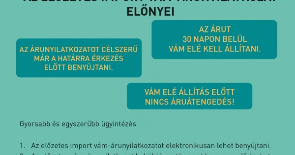 Az előzetes import vám-árunyilatkozat előnyei