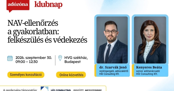Amikor kopogtat a NAV – Mi a teendő, és mire számíthatunk egy adóellenőrzésnél? – Klubnap